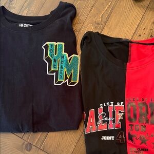 2 Mens Graphic T-Shirts - Black and Red